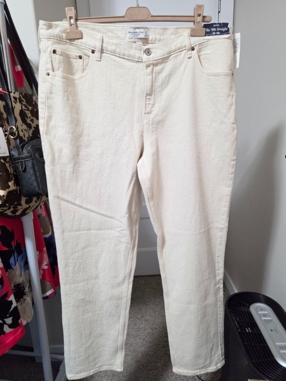 Cream Straight-Leg Women’s Jeans